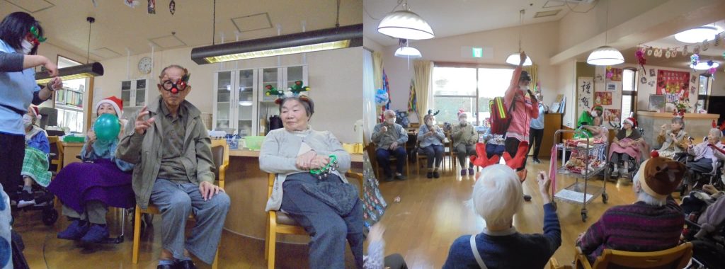 クリスマス会での入居者様2