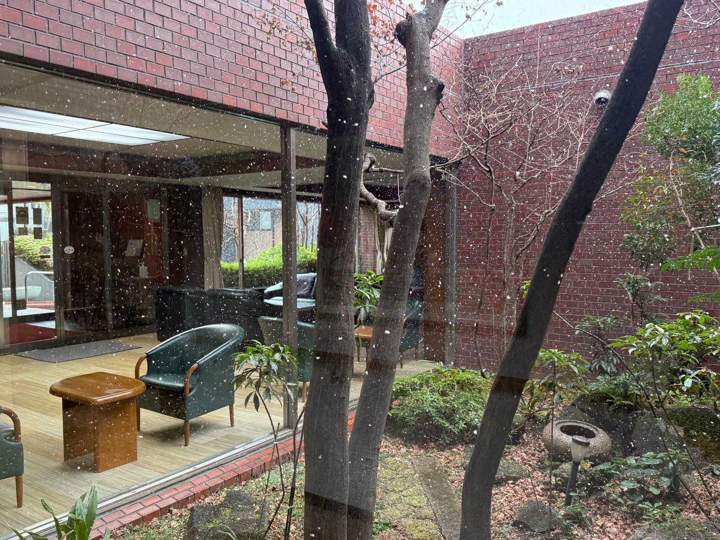 マンションに降る雪❄️